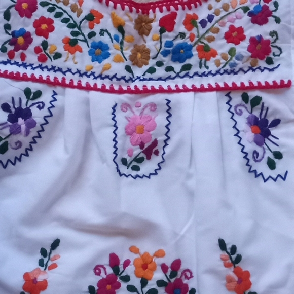 Hand Crafted Other - Little Girls Embroidered Flowers Colorful Mexican Dress Hippie Boho